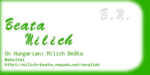 beata milich business card